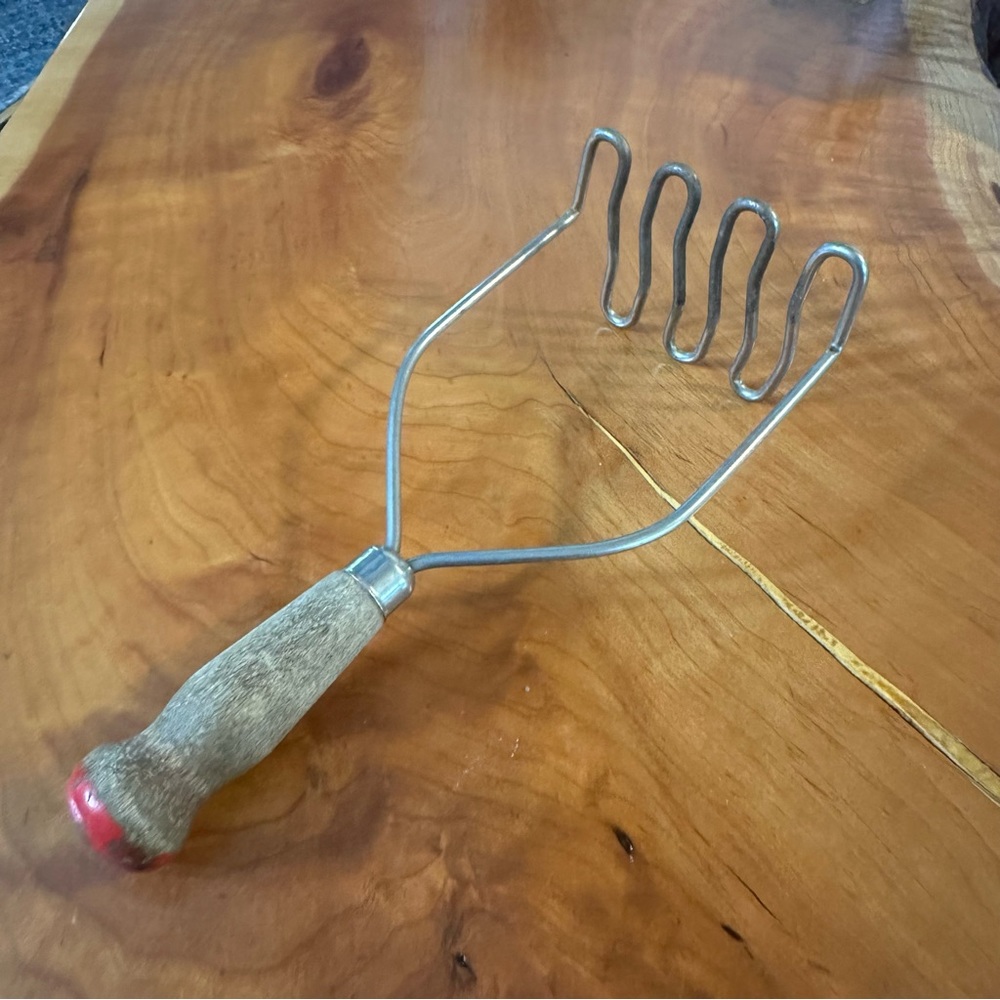 Grandma’s Vintage Wooden Handle Masher - Rustic Farmhouse Decor
